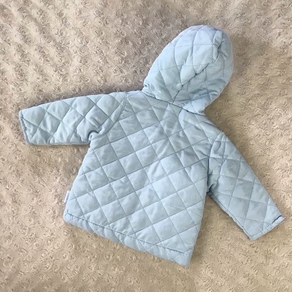 Le Top Bebe Hooded Jacket Quilted Light Blue 3M - Picture 4 of 4